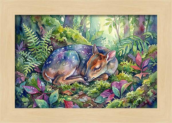 Sleeping Duiker In Lush Forest