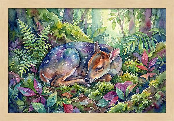 Sleeping Duiker In Lush Forest