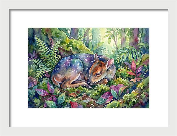 Sleeping Duiker In Lush Forest
