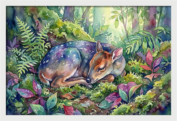 Sleeping Duiker In Lush Forest