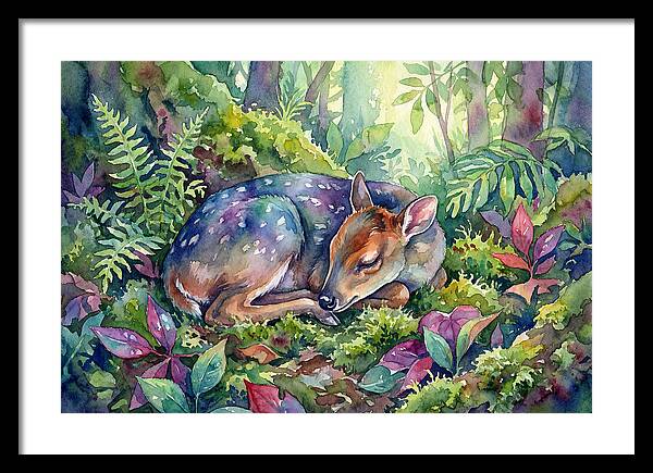 Sleeping Duiker In Lush Forest