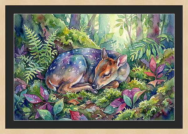 Sleeping Duiker In Lush Forest