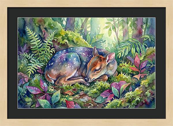 Sleeping Duiker In Lush Forest