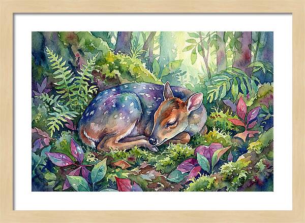 Sleeping Duiker In Lush Forest