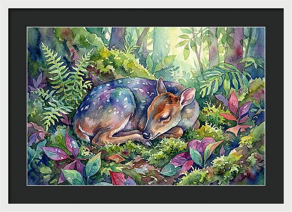 Sleeping Duiker In Lush Forest