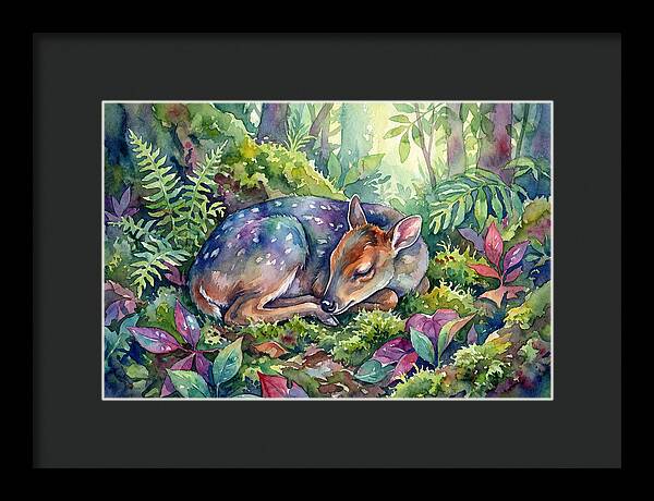 Sleeping Duiker In Lush Forest