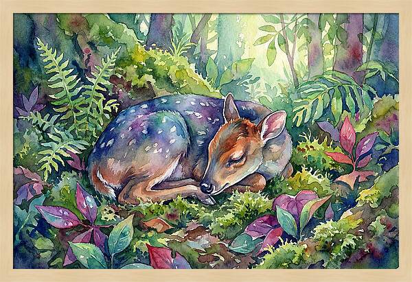 Sleeping Duiker In Lush Forest