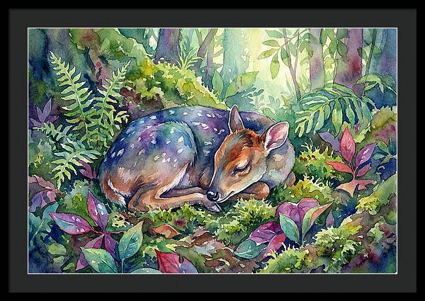 Sleeping Duiker In Lush Forest