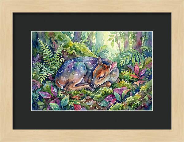 Sleeping Duiker In Lush Forest