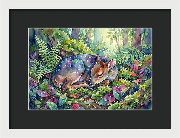 Sleeping Duiker In Lush Forest