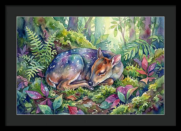 Sleeping Duiker In Lush Forest
