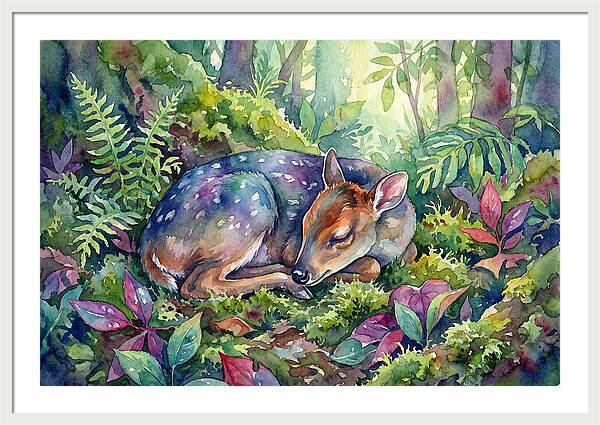 Sleeping Duiker In Lush Forest