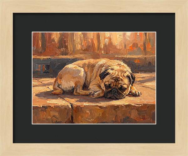 Sleeping Pug In The Sun