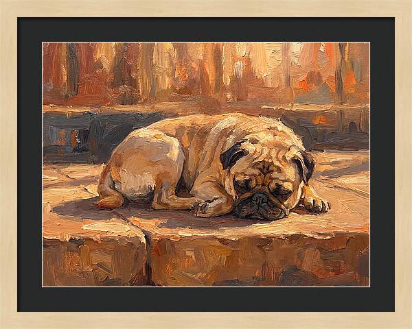Sleeping Pug In The Sun
