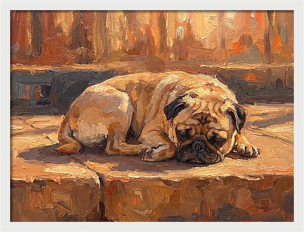 Sleeping Pug In The Sun