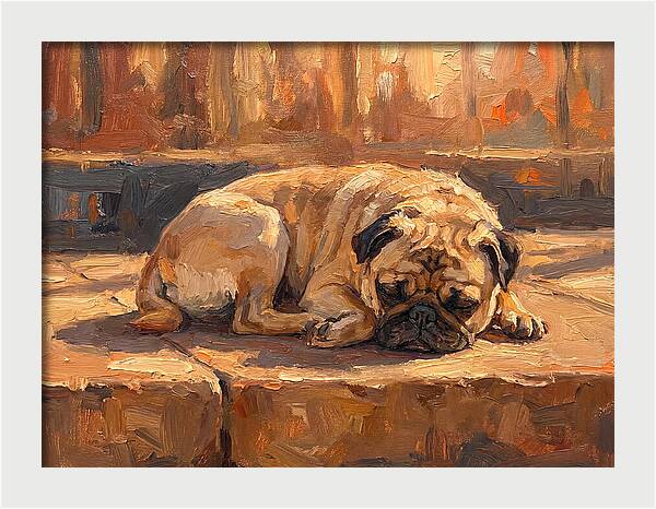 Sleeping Pug In The Sun