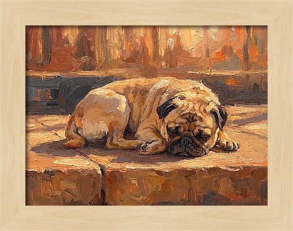 Sleeping Pug In The Sun