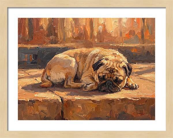 Sleeping Pug In The Sun