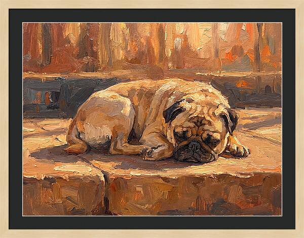 Sleeping Pug In The Sun