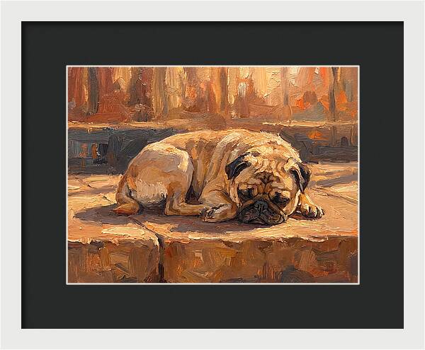 Sleeping Pug In The Sun