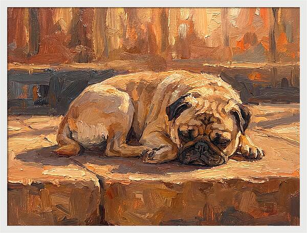 Sleeping Pug In The Sun