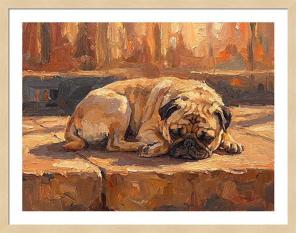 Sleeping Pug In The Sun