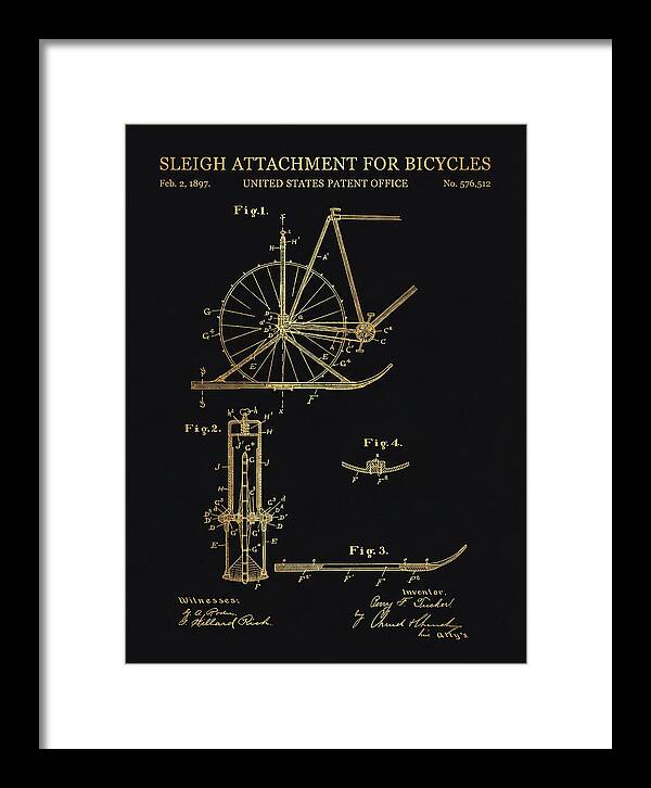 Sleigh Attachment For Bicycles Gold Patent Us576512a