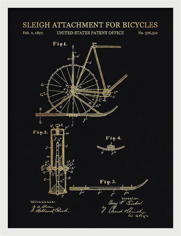 Sleigh Attachment For Bicycles Gold Patent Us576512a