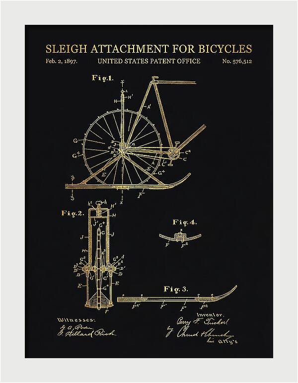 Sleigh Attachment For Bicycles Gold Patent Us576512a