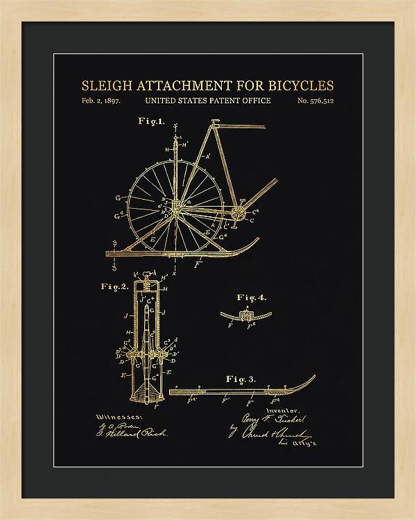 Sleigh Attachment For Bicycles Gold Patent Us576512a