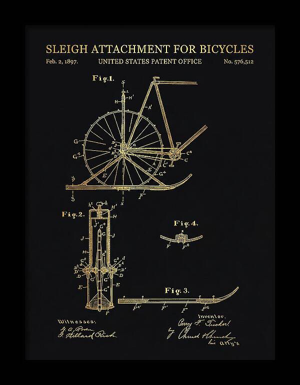 Sleigh Attachment For Bicycles Gold Patent Us576512a