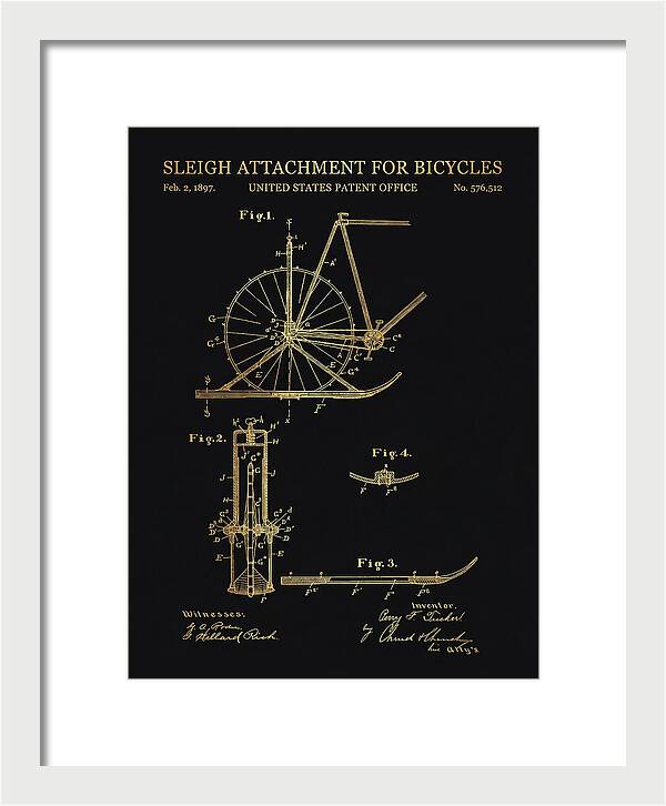Sleigh Attachment For Bicycles Gold Patent Us576512a
