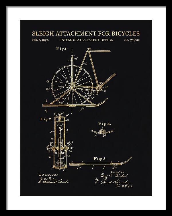 Sleigh Attachment For Bicycles Gold Patent Us576512a