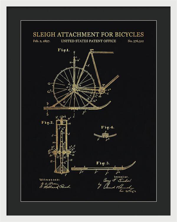 Sleigh Attachment For Bicycles Gold Patent Us576512a