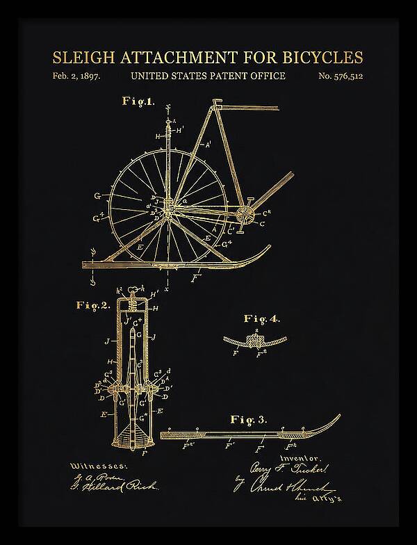 Sleigh Attachment For Bicycles Gold Patent Us576512a