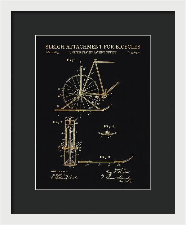 Sleigh Attachment For Bicycles Gold Patent Us576512a