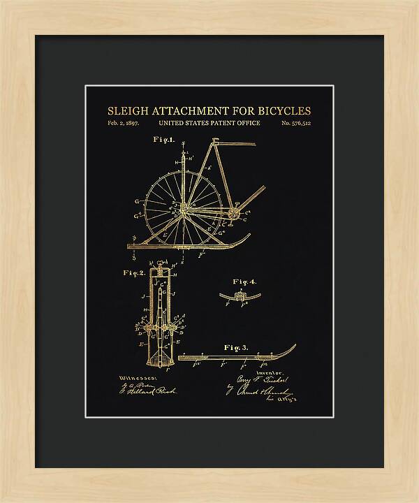 Sleigh Attachment For Bicycles Gold Patent Us576512a