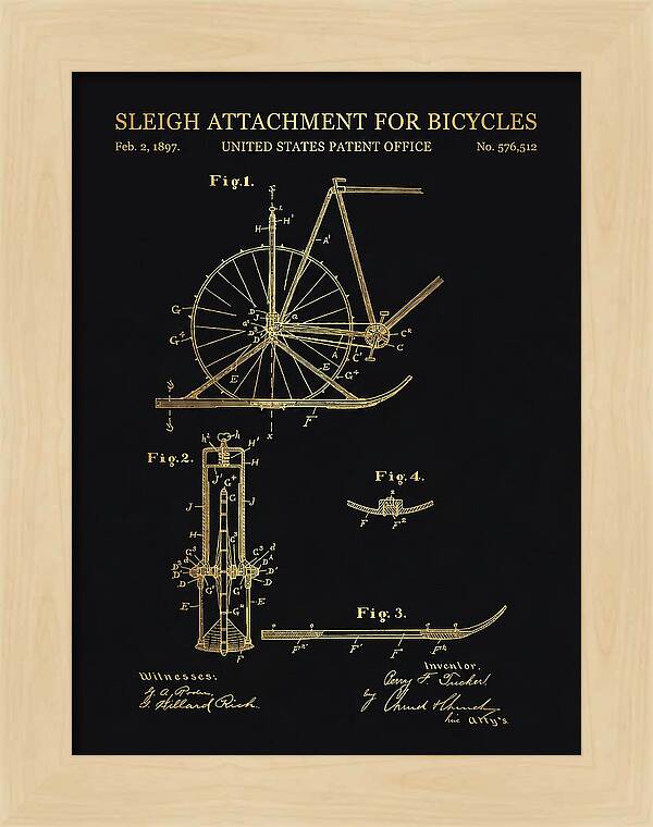 Sleigh Attachment For Bicycles Gold Patent Us576512a