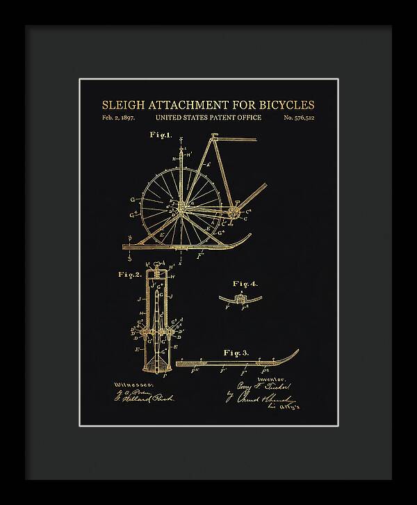 Sleigh Attachment For Bicycles Gold Patent Us576512a