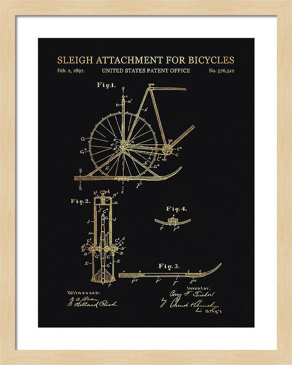 Sleigh Attachment For Bicycles Gold Patent Us576512a
