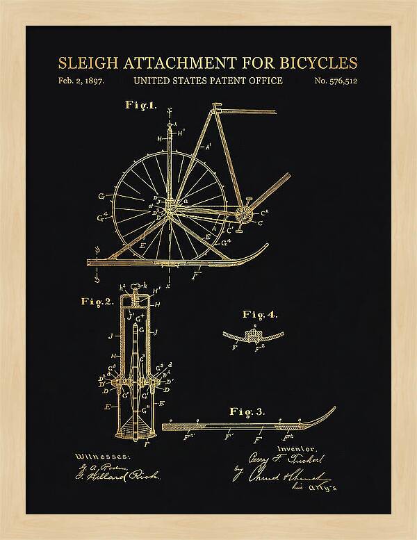 Sleigh Attachment For Bicycles Gold Patent Us576512a