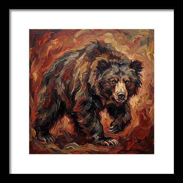 Sloth Bear In Fiery Hues