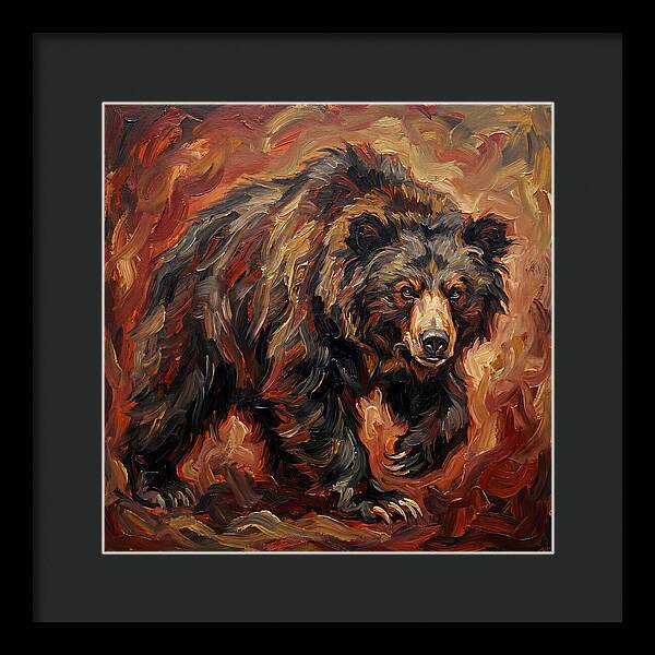 Sloth Bear In Fiery Hues