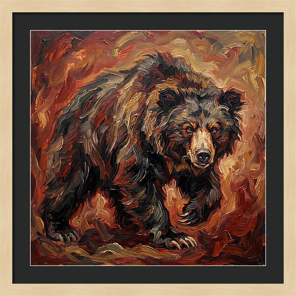 Sloth Bear In Fiery Hues