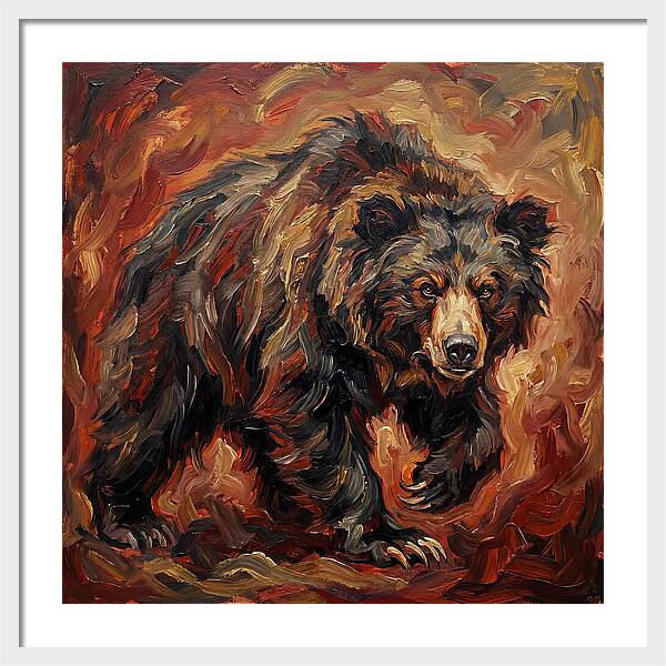 Sloth Bear In Fiery Hues