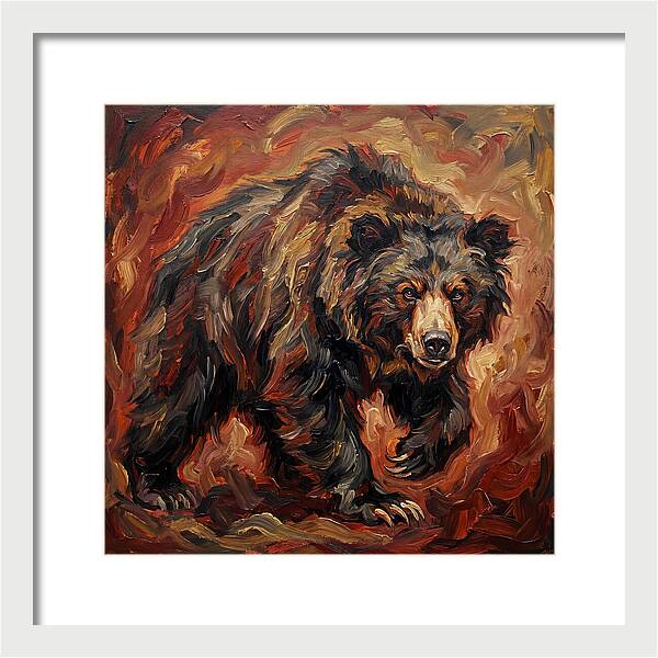 Sloth Bear In Fiery Hues