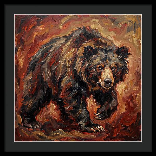 Sloth Bear In Fiery Hues