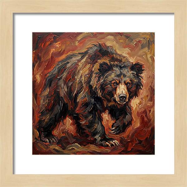 Sloth Bear In Fiery Hues