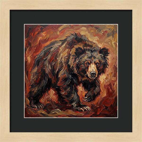 Sloth Bear In Fiery Hues