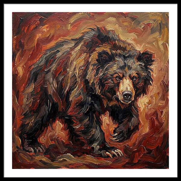 Sloth Bear In Fiery Hues